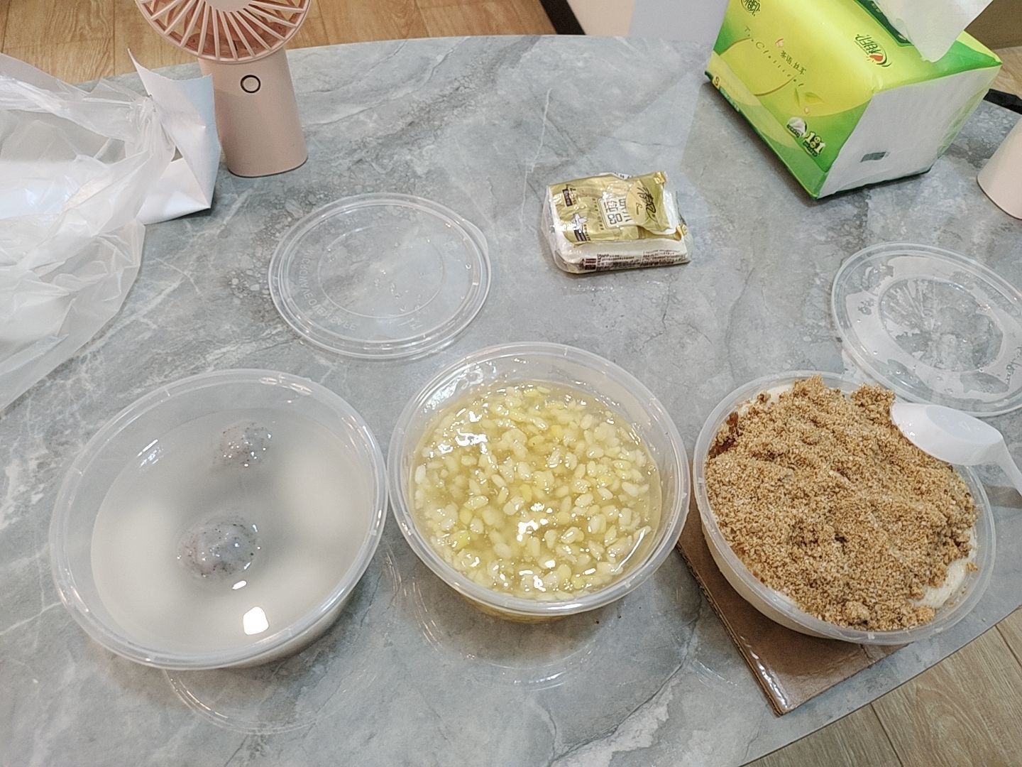豆花、绿豆爽、鸭母捻
